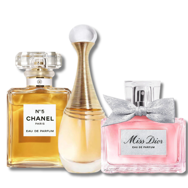 3 Parfums Chanel N°5 , Dior J'ADORE and Dior MISS DIOR (Eau de Parfum)